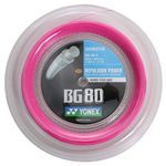 Yonex BG 80 Badminton String - 200m (660ft) Reel - Pink