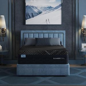 SlumberCool MAX Hybrid 3Z PRO Plush Firm 14” Cooling Mattress – Split CALI King GlacierTex MAX Cover, TheraGEL Mineral Memory Foam, Zoned Lumbar Support Coils, Hybrid for Back & Stomach Hot Sleepers