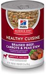 Hill's Science Diet Adult Healthy Cuisine Canned Dog Food, Braised Beef, Carrots & Peas Stew, 12.5 oz, 12 Pack wet dog food