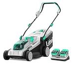 Litheli Cordless Lawn Mower Battery-Powered 17 Inch, Bagging & Mulching, 2 * 20V (40V) Lawnmower with Brushless Motor, Push Mower for Lawn Care, with 2 * 4.0Ah Batteries & Charger Included