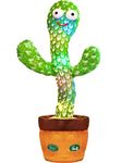 Keculf Cactus Toy, Gift Package Repeat Sunny Cactus Plush Toys-Talking Sing+Repeat+Dancing+Recording+Rainbow LED(120 Songs in English)