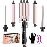 Hair Curler, LAYADO 5 in 1 Curling Wand Set with 3 Barrel Hair Waver and 4 Interchangeable Ceramic Curling Tongs 9-32MM, Two Temperature Adjustments Curling Iron for Long Medium Short Hair