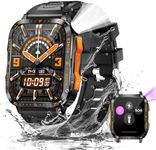 Military Smart Watch for Men with LED Flashlight/UV Light 3ATM Waterproof 1.96" Big Screen Rugged Tactical Smartwatch with Text and Call Fitness Tracker with HR/SPO2/Blood Pressure for iPhone Android
