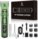 Vovo Dog Hair Clippers 3-Speed Heavy Duty Cordless Electric Dog Grooming Kit (Green)