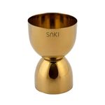 SAKI Peg Measurer Jigger 30 & 60 ml | Cocktail Jigger, Shot Glass, Drink Measuring Bar Tool Double Side Jigger (Copper PVD Coated)