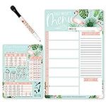 Magnetic Meal Planner for Refrigerator - Tropical Magnetic Weekly Menu Board for Kitchen Conversion Chart Magnet, Weekly Meal Planner Dry Erase Board for Refrigerator, Magnetic Menu Board for Fridge