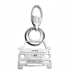 PRINTHUA Personalized Stainless Steel Car Key Chain for car lovers Customize Your Car No. Plate On Your Car Model Keychain Gift For Family Members & loved ones, Silver