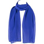 Hat To Socks Chiffon Scarf Sheer Wrap for Women (Royal Blue)