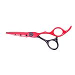 Hair Logic - ACUTE B&R SCISSOR Professional Hair Cutting Scissors for Women and Men Stainless Steel Salon Barber Hair Cutting Hairdressing Tool 5.5 Scissors | BLACK & RED