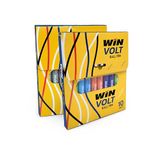 WIN Volt Ball Pens | 20 Pens (10 Blue & 10 Black) | Playful Body Colours | 0.7 mm Metal Tip | Stainless Steel Clip | Pens for Writing | Office Stationery | Pens for Students | Premium