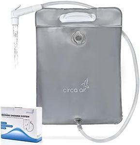 CIRCA AIR Bedside Shower Water Bag (Silver) - 2.5 GL Portable Water Shower Bag For Hair Washing In Bed. Use with Inflatable Hair Washing Basin, Inflatable Shampoo Basin, Inflatable Bathtub For Elderly