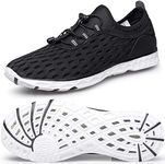 DOUSSPRT Men's Water Shoes Quick Drying Sports Aqua Shoes, Black, 10.5