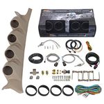 GlowShift 99-07 Ford Super Duty Powerstroke Tan Quad Pillar Pod w/ Tinted 7 Color Diesel Gauge Package Boost, EGT, Trans Temp & Fuel Pressure