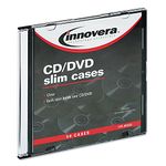 Innovera 85826 CD/DVD Polystyrene Thin Line Storage Case, Clear, 50 per Pack