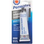Permatex 80050-12PK Clear RTV Silicone Adhesive Sealant, 3 oz. (Pack of 12)