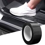 JOICE IMPEX Carbon Fiber Style Waterproof Car Seal Strip Door Edge Cover Guard Anti-Scratch Step Decoration Cover Tape - 2 Inches x 5 Meters