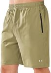 NORTHYARD Men's Athletic Running Shorts Quick Dry Workout Shorts Lightweight Sports Gym Basketball Shorts Hiking Exercise Khaki-7 inches XL