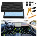 DEDC Updated Tesla Model 3/Y Air Filter, HEPA Cabin with Activated Carbon, 2 Pack with Removal Tools, Value Kit 1 Air Blow Gun, 2 Air Freshener Adapter and 1 Webcam Cover, Tesla Accessories 2016-2024