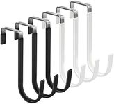 Classycoo Over the Door Hooks, 6 Pack Door Hangers Hooks with Rubber Prevent Scratches Heavy Duty Organizer Hooks for Living Room, Bathroom, Bedroom, Kitchen Hanging Clothes, Towels, Hats, Coats, Bags