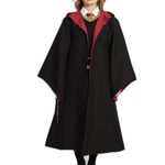 Mltao Magician Robe For Harry Hermione Ron Cosplay Halloween Costume Wizard Witches Hooded Cloak Adult Teens Carnival Costumes Magic Cape Red Inner Small - Plastic