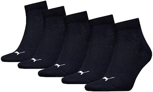 Puma Quarter Chaussettes, Noir, 43/46 (Lot de 5) Unisexe
