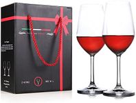 Red Wine Glasses Crystal Set of 2- Premium Crystal Wine Glasses Hand Blown-460ML,Thin Rim,Long Stem,Perfect for Red or White,Daily Use,Unique Wedding Anniversary or Birthday Gift (460ML)