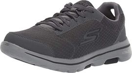 Skechers Men's Gowalk 5 Qualify-Athletic Mesh Lace Up Performance Walking Shoe Sneaker Charcoal/Black, 10.5 US Wide