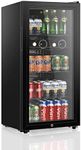 HAILANG 4.5 cu.ft Beverage Refrigerator With 150 Can,Freestanding Beverage Cooler For Office, Bar,Home|Double Glass Door&Adjustable Shelving (4.5cu.ft)