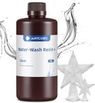 ANYCUBIC Water Washable Resin, 405nm UV Rapid 3D Printer Resin for LCD 3D Printing, Low Odor, Low Viscosity and High Precision (Clear 1kg)