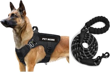Eagle Pets Tactical Premium Customized Dog Vest Harness with Leash Set,Pet Name, Personalized Dog Belt with Dog Name, No Pull Harness, for Training, Walking. (Large)