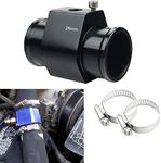 Dewhel Aluminum Black Water Temp Meter Temperature Gauge Joint Pipe Radiator Sensor Adaptor Clamps 26mm