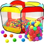 Kids Ball Pit Large Pop Up Ball Pit Tent for Toddlers - Indoor & Outdoor Gift Toys for Infants Girls & Boys, Baby Playpen with Zipper Storage Bag, 100 Ball Pit Balls Included