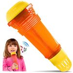 Novelty Place Echo Mic for Kids and Toddlers - Battery-Free Magic Karaoke Microphone Voice Amplifying Retro Toy for Singing, Speech & Communication Therapy - 10" (Yellow & Orange)