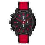 Diesel Watch for Men Griffed, Chronograph Movement, 48 mm Black Stainless Steel Case with a Silicone Strap, DZ4530