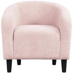 costoffs Accent Chair Boucle Club Chair Upholstered Arm Chair for Living Room Office Occasional Reception Home Cafe Pink