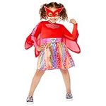 (PKT) (9908863) Child Girls Rainbow Owlette PJ Masks Costume Dress Costume (3-4yr)