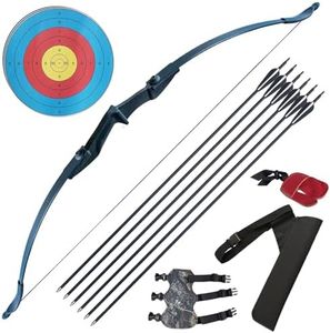 Tongtu Bow and Arrow for Adults Archery Set Recurve Bow Beginners 30 40Lbs Takedown Bow Kit with Arrows Target Left Right Hand Outdoor Training Target Practice Toy (40LBS)