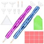 SPOKKI 2 PCS Diamond Hand Painting Pens, Resin Diamond Art Pens with Clay Tips Tray, 5D Diamond Hand Painting Accessories and Tools for DIY Diamond Painting Hobby(2 PCS)