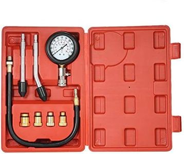 ThreeH 8 Pcs Gasoline Engine Compression Tester Petrol Gas Engine Cylinder Automobile Pressure Gauge Tester Automotive Test Kit MA02A