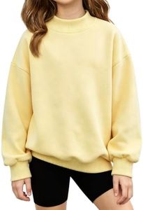 ACTCHIC Girls Mock Neck Sweatshirt, Yellow, 13-14Y