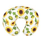 Nursing Pillow Cover, Breastfeeding Pillowcase Cushion Cover Baby Pillow U Shaped Nursing Pillow Cover Learning Sit Detachable Washable Nursing Pillow Slipcover for Breastfeeding Moms Sunflower