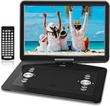 WONNIE 17.9" Portable DVD Player with 15.4" Large Swivel Screen, Support USB/SD Card, Sync TV, Dual Volume Speaker, Regions Free