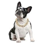 18K Gold Plated Dog Chain Collar-3/