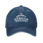 YUAOEUR Grumpys Old Man Hat Vintage Adjustable Baseball Cap for Men Women Navy Blue