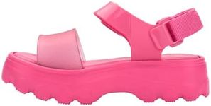 mini melissa Kick Off Platform Sandals for Kids - Soft and Comfortable Chunky Platform Sandal w/Adjustable Strap for Girls, Summer Shoes for Kids, Trendy Sandals for Girls, Pink, 11