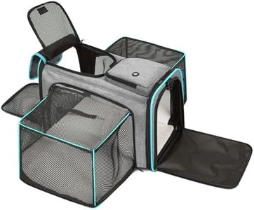 TSA Approved Expandable Soft-Sided Pet Carrier for Cats & Dogs - Airline Travel Approved, Lightweight & Breathable in-Cabin Bag 19.2x11.8x12.3 Inch, Grey