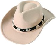 Lanzom Women Men Felt Wide Brim Wes