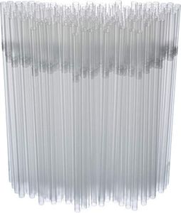 [500 Pack] Clear Flexible Plastic Drinking Straws Disposable Straw 8'' inches Tall