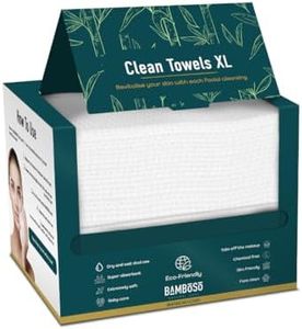 BAMBOSO Clean Towels XL Toallitas Desmaquillantes Reutilizables | Toallas Desechables Faciales Biodegradables | Toallitas Secas Anti-Acné | Limpieza Facial para Piel Sensible | 50 unidades | 1 caja