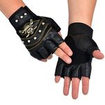 Alexvyan Half Finger Tactical Microfiber Cycling Protective Riding Gloves, Anti-Slip Breathable Motorcycle Mountain Bike Sports Training Or Outdoor Gloves For Men Women (Black), Standard